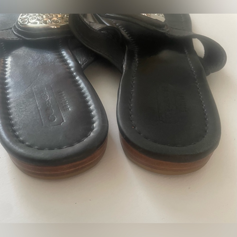 Coach Black Sandals with Silver Accents - Picture 3 of 8